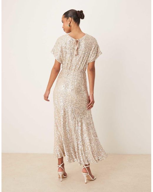 Never Fully Dressed Natural Embellished Maxi Dress