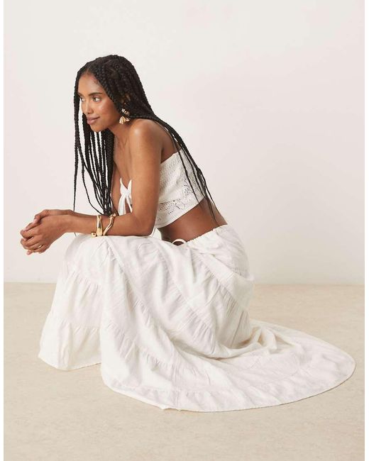 Nobody's Child Natural Talia Tiered Boho Midaxi Skirt