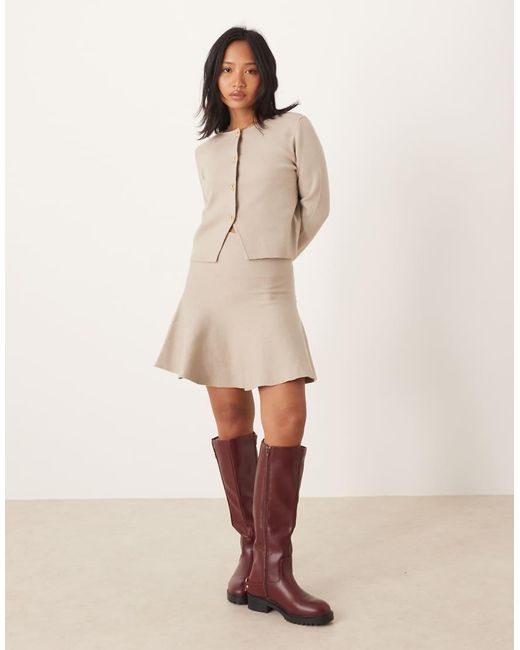 Vila Natural Structured Knit Cardigan Co-ord