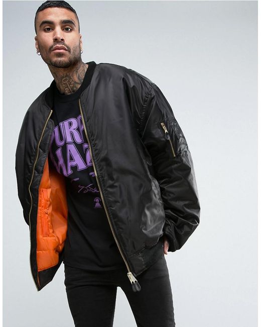 Oversized bomber jacket mens best sale