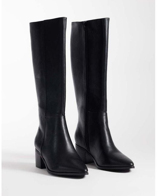London Rebel Blue Jessie Refined Pointed Knee Boots