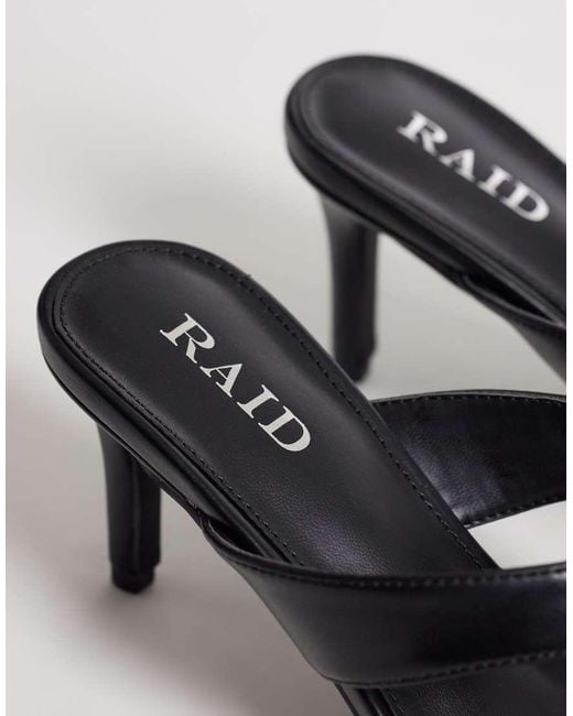 Raid Black Mystia Flip Flop Heeled Sandals