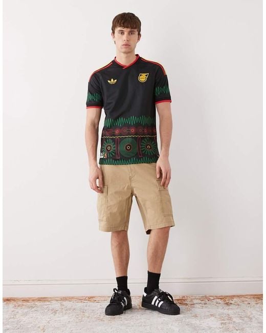Adidas Originals Black Adidas Football Jamaica 26 Away Shirt