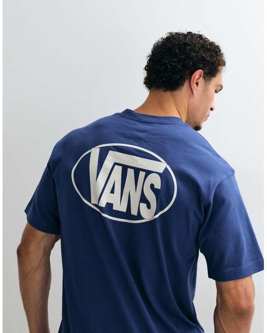 Vans Blue Oval Logo Loose Backprint T-Shirt for men