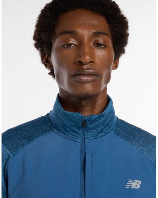 New Balance Blue Athletics Heat Grid 1/2 Zip for men