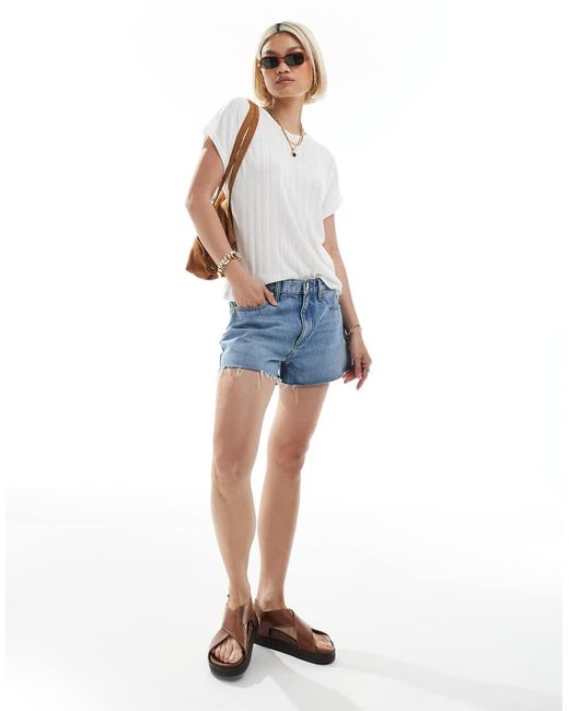 ONLY White Ribbed Textured Top
