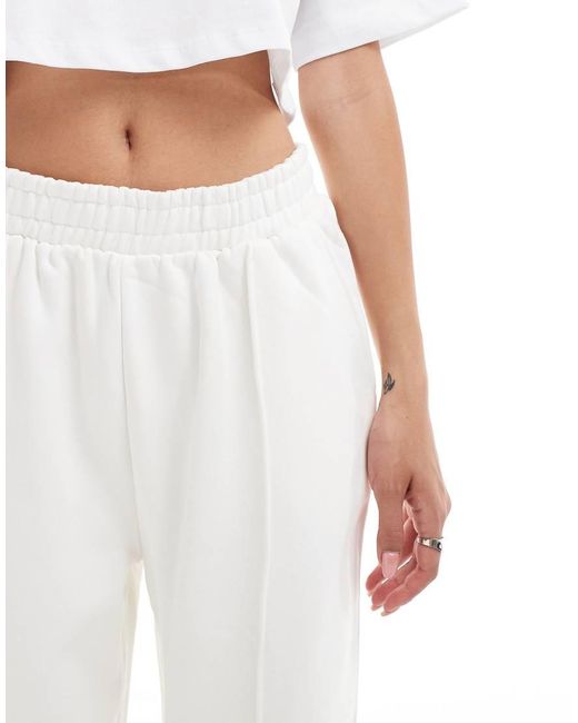 ASOS White Heavy Weight Straight Leg Jogger With Pintuck