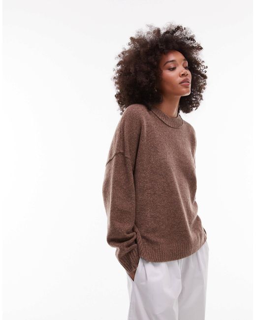 Collusion Brown Crew Neck Jumper