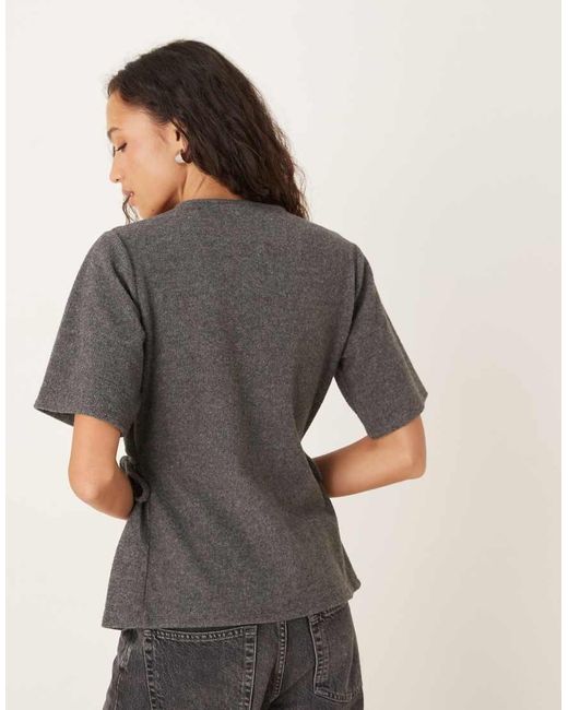 ASOS Gray Supersoft Cinched Tie Side Tee