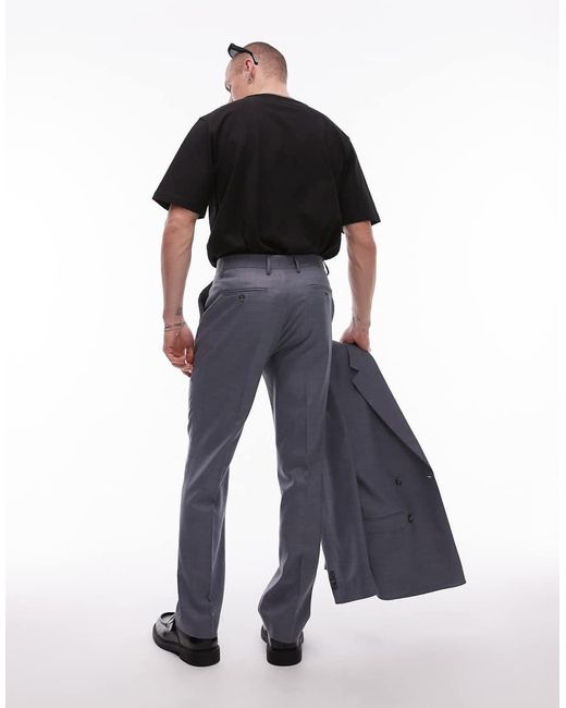 Topman Pantalon Met Rechte Pijpen in het Blue voor heren