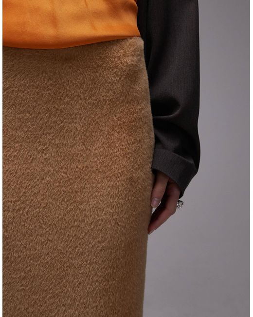 ASOS White Faux Fur Pencil Skirt