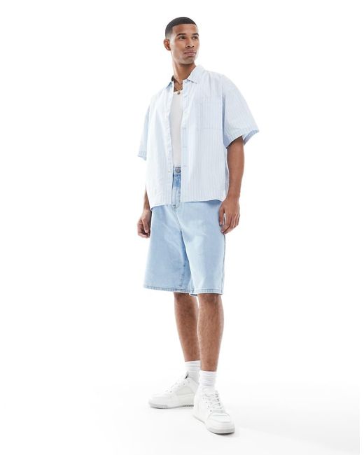 Jack & Jones Recht Gestreept Overhemd in het White voor heren