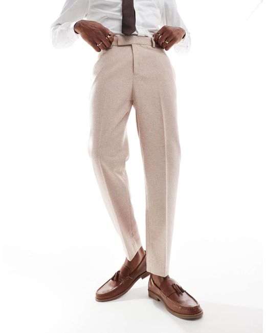 ASOS – schmal zulaufende anzughose aus wollmix-tweed in White für Herren