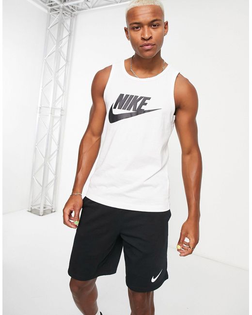 Nike Icon Futura Logo Tank Top in White for Men | Lyst
