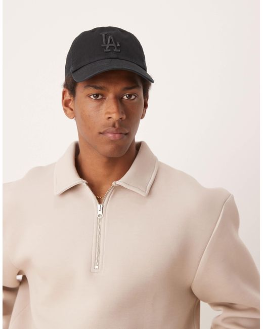 Sweat en tissu imitation néoprène épais coupe carrée oversize avec col zippé - beige ASOS pour homme en coloris Natural