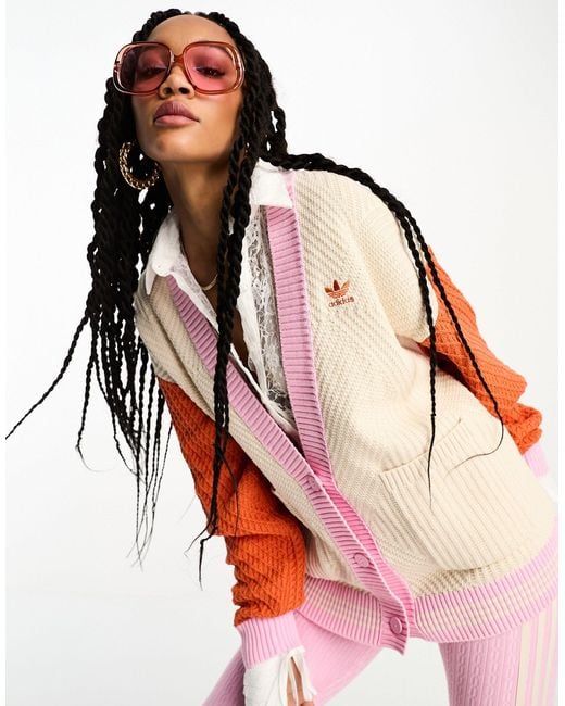 Adidas Originals Pink – adicolor 70s – strickjacke