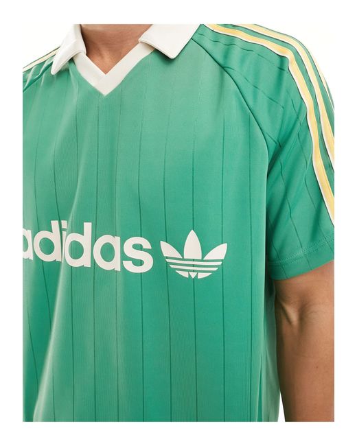 Polo stile rétro di Adidas Originals in Green da Uomo