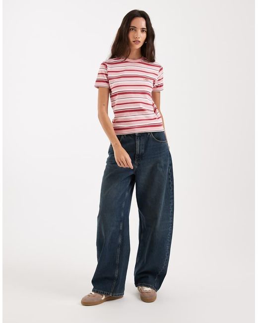 Dickies Red Glade Spring Striped Baby Tee