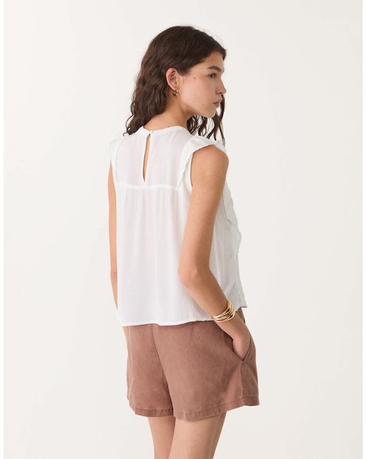 Stradivarius White Flowy Blouse