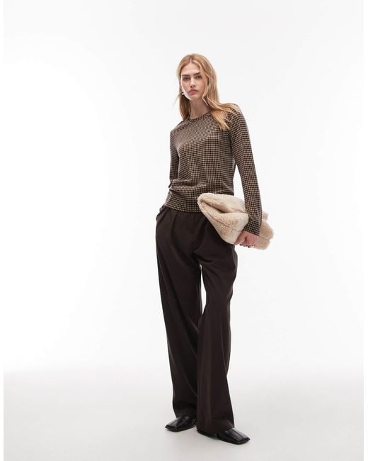 Pull en laine à carreaux ARKET en coloris Brown