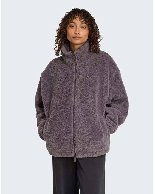 Adidas Originals Purple Essentials Teddy Jacket