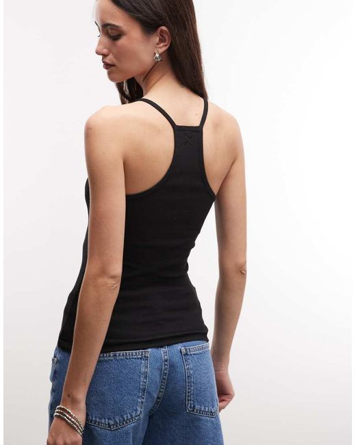 Collusion Black Racer Back Henley Cami