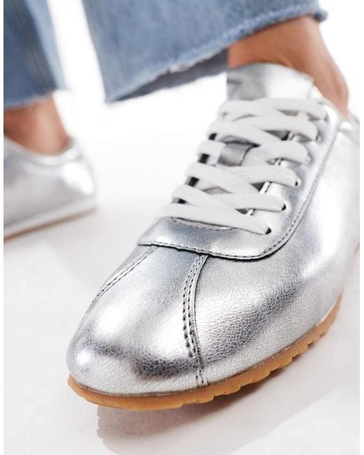 SEQWL Blue Drifter Lace Up Gum Sole Trainers