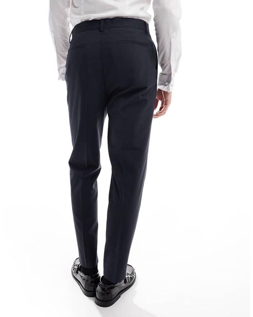 Pantaloni Eleganti Affusolati Antracite Con Pieghe Sul Davanti di ASOS in Black da Uomo