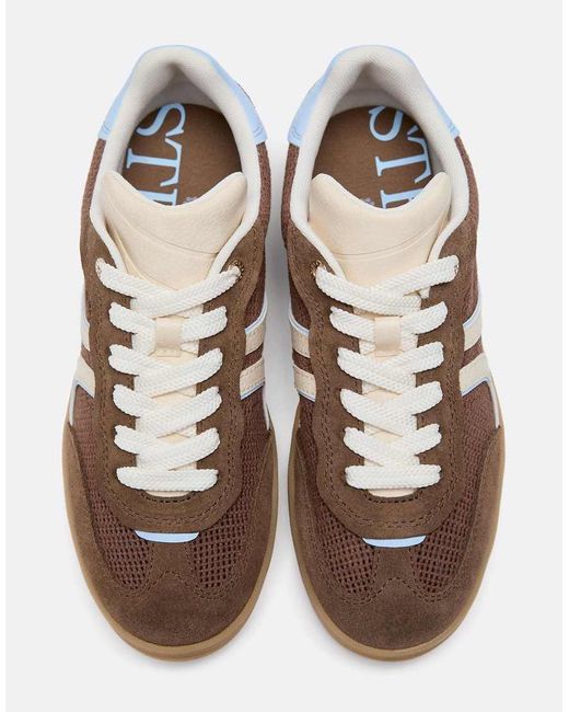 Stradivarius Brown Die-cut Trainers With Leather Details