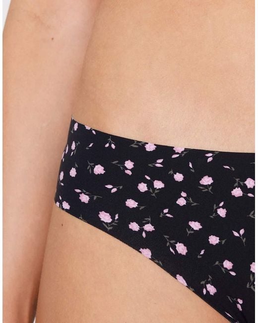 Tezenis Black Laser-Cut Printed Microfibre Briefs