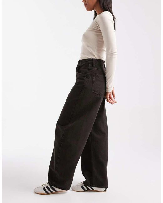 ASOS Black High Waist Barrel Jean