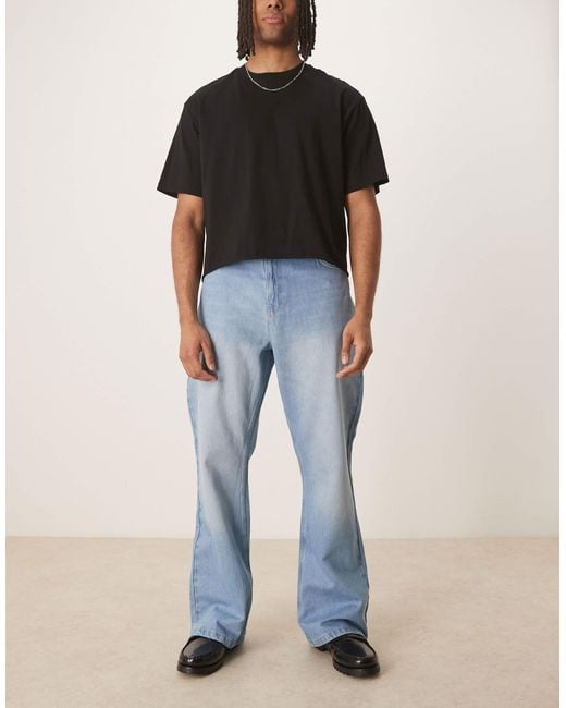 Reclaimed (vintage) Blue Denim Relaxed Bootcut Flare Jean for men