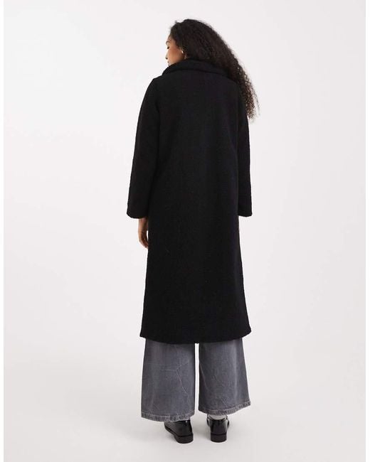 Threadbare Black Borg Maxi Coat