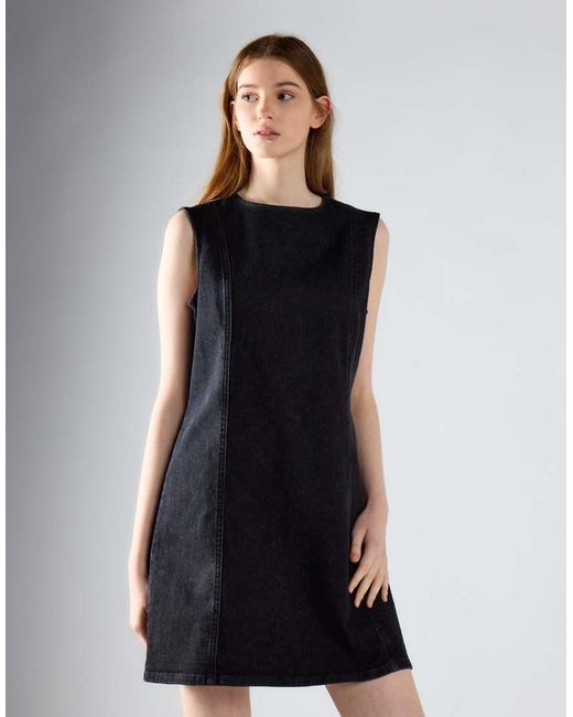 Glamorous Black Sleeveless Denim Mini Dress