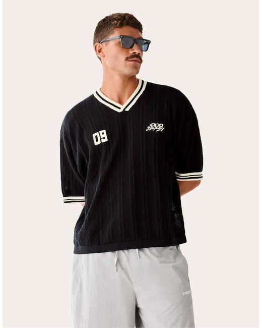 Bershka Black Retro Sport T-shirt for men