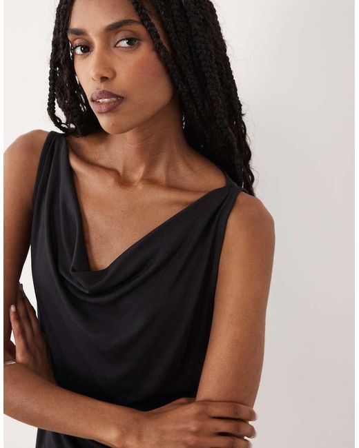 ARKET Black Cowl Neck Tank Top