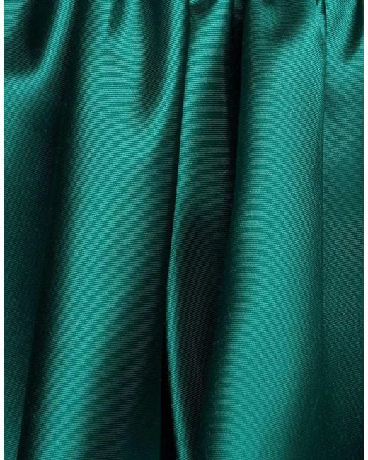 Goddiva Green Corset Boobtube Babydoll Mini Dress