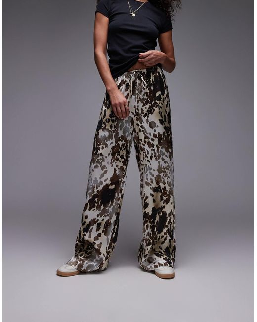& Other Stories Black – satin-hose mit animal-print