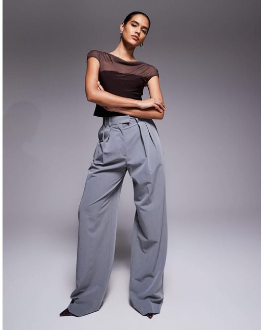 ASOS Brown – figurbetontes oberteil aus netzstoff