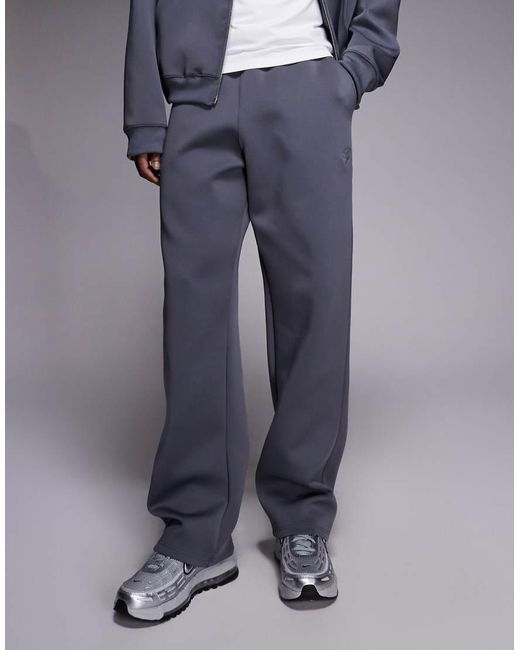 Liquor N Poker Blue Scuba-Style Fabric Straight Jogger Co-Ord for men