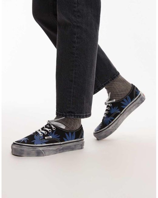 Vans Black Authentic Palm Tree Print Sneakers