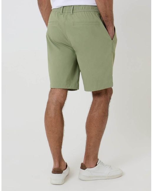Threadbare Green Elasticated Waist Stretch Chino Shorts for men