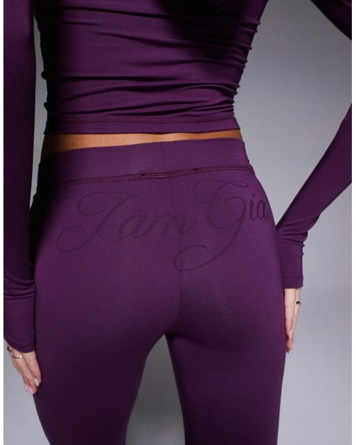 I.AM.GIA Purple Blare Logo Back Print Contrast Stitch Track Pant Co-ord