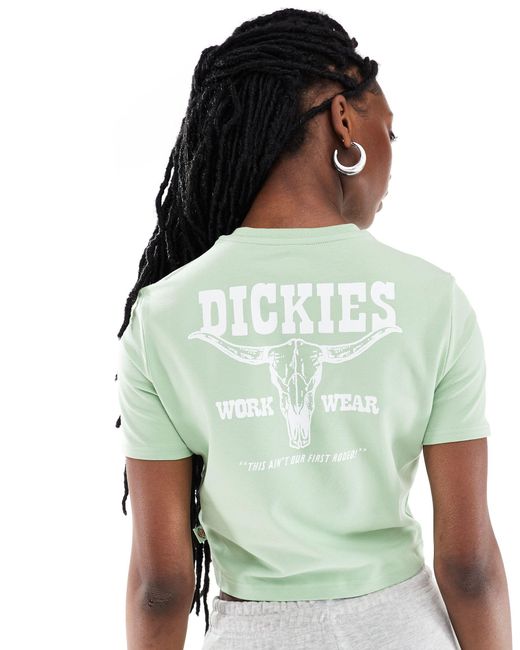 Exclusivité asos - - petersburg - t-shirt effet rétréci à imprimé western Dickies en coloris Green
