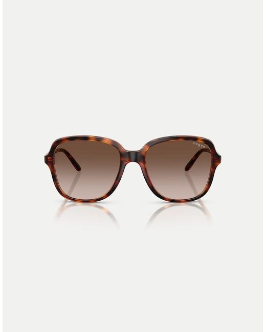 Vogue Brown Square Sunglasses With Lens