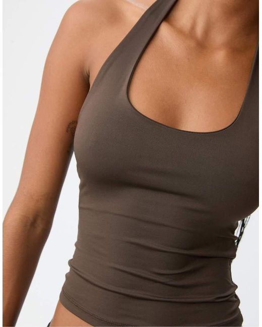 Stradivarius Black Racer Neck Top