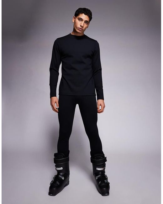 ASOS 4505 Ski & Snow Blue Asos 4505 Ski Thermal Fleece Back Base Layer leggings With Sweat Wicking for men