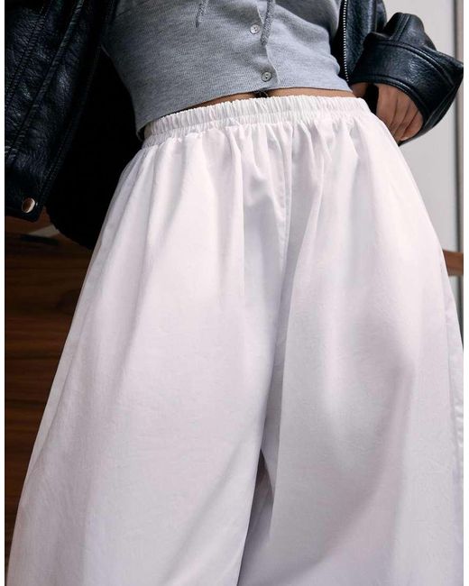 Bershka Brown Tall Poplin Bloomer Trousers