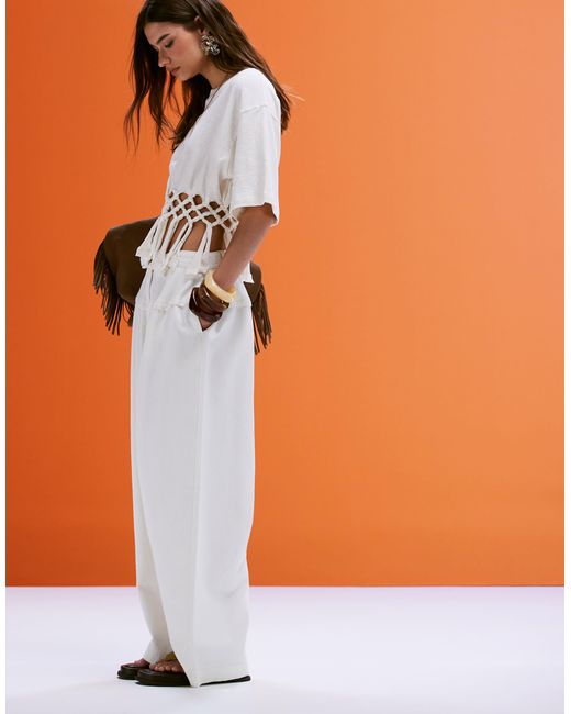 ASOS Orange Super Oversized Laundered Trouser With Seam Detail
