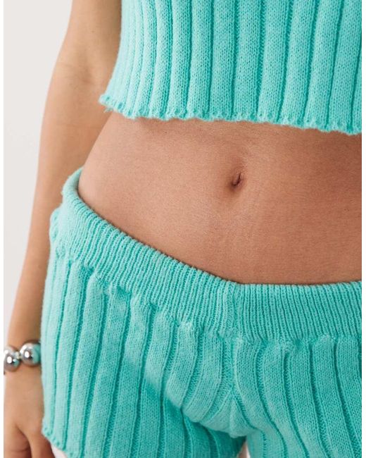 Kiwi & Co Red Ribbed Knit Micro Shorts